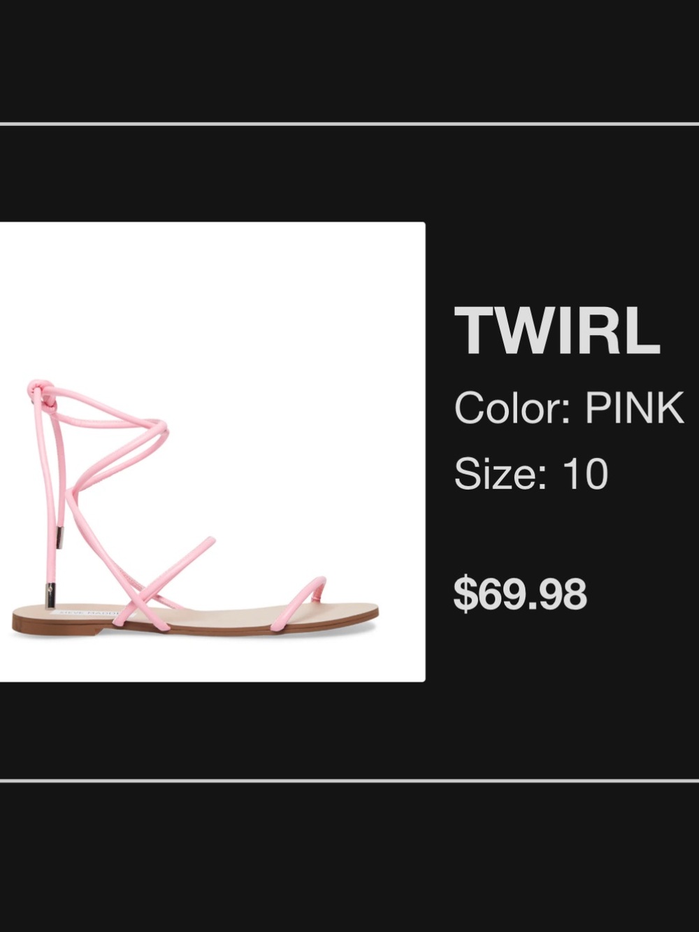 Twirl Pink Strappy Lace-Up Flat Sandals